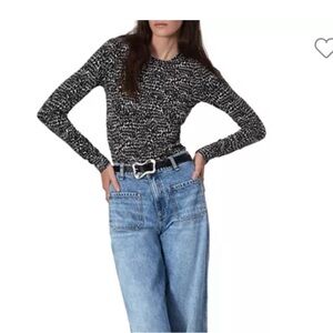 Rag & Bone Black and White Printed Tee size Large